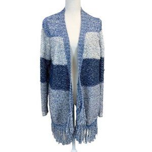 Lucky Brand Textured Cardigan In Blue Size Medium Academia Boho Mermaid Coastal